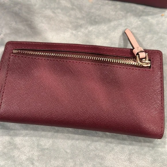 Kate Spade Cameron medium handbag with wallet oxblood/pink /ivory. NWT - Picture 8 of 10